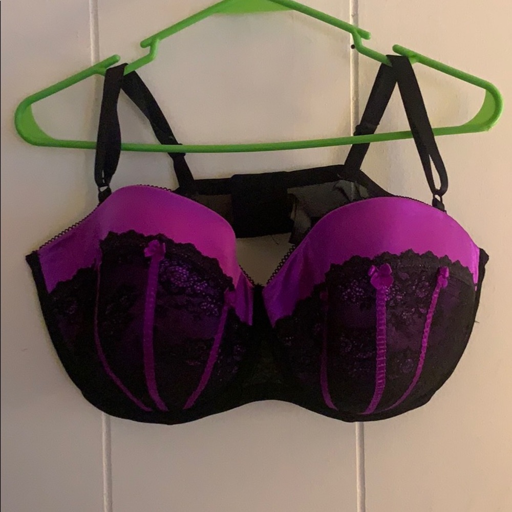 Purple and black beautiful bra